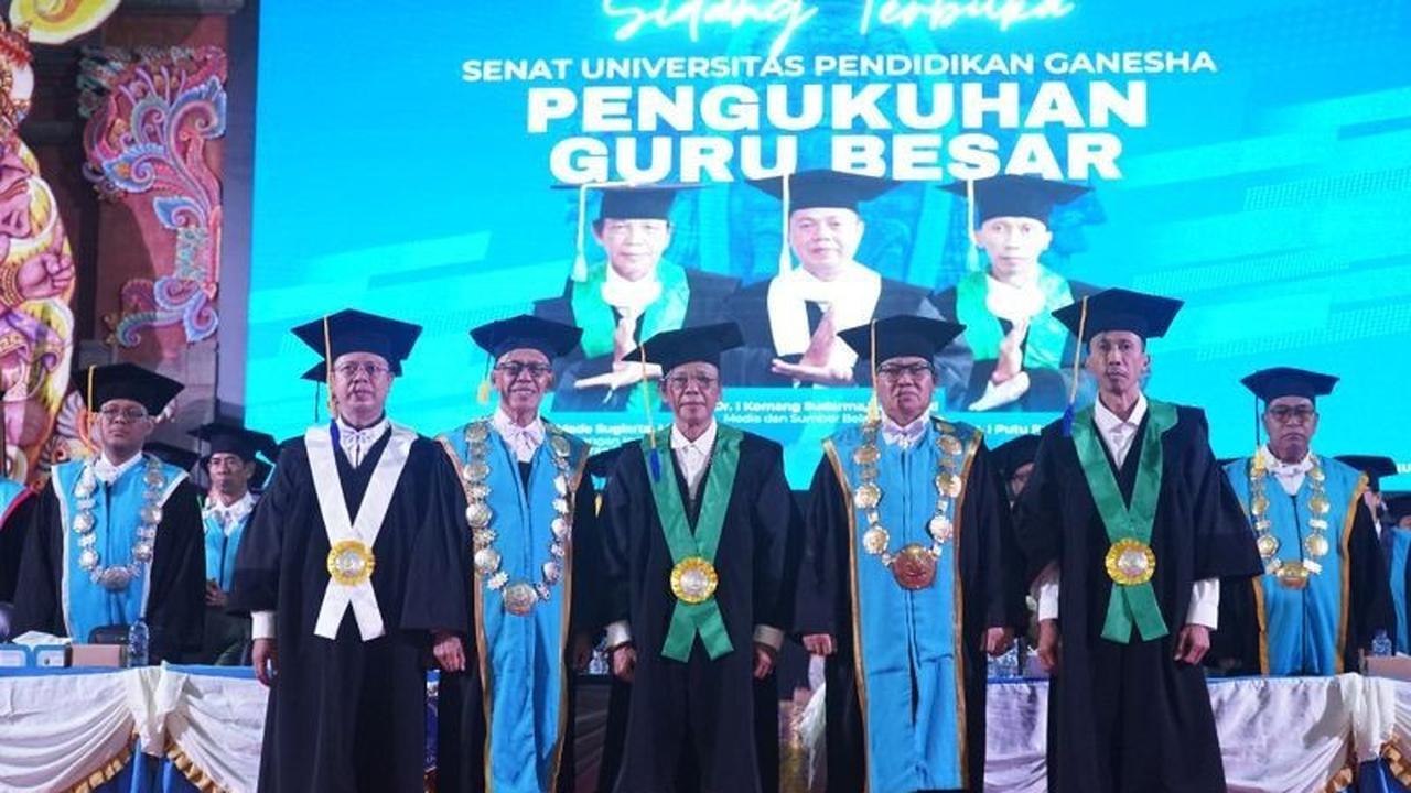 Pengukuhan Guru Besar Undiksha: Tiga Akademisi Jadi Pelopor, Dorong Inovasi dan Daya Saing Global