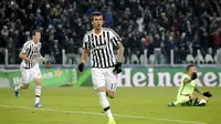 Striker Juventus, Mario Mandzukic rayakan gol ke gawang Manchester City (Reuters/Liputan6.com)