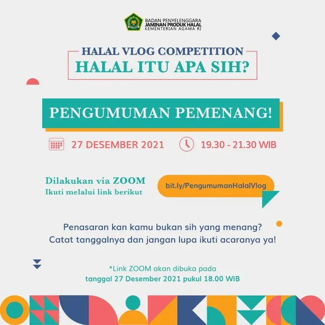 Lomba Vlog Halal atau Halal Vlog Competition 2021 (https://www.instagram.com/p/CX8IbAXr4jS/)