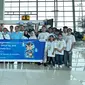 Sejumlah anak yatim dari  Yayasan Al-Muhajirin Pondok Cabe dan Yayasan Yatim Piatu Rasulullah SAW terbang ke Bali bersama Pelita Air. (Istimewa)