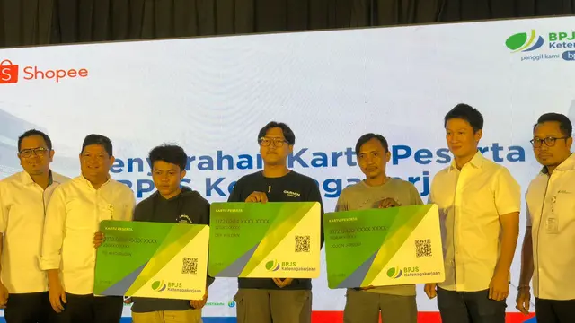 BPJS Ketenagakerjaan bekerja sama dengan Shopee Indonesia untuk memberikan perlindungan jaminan sosial ketenagakerjaan bagi seluruh mitra dan pengguna Shopee. (Tira/Liputan6.com)