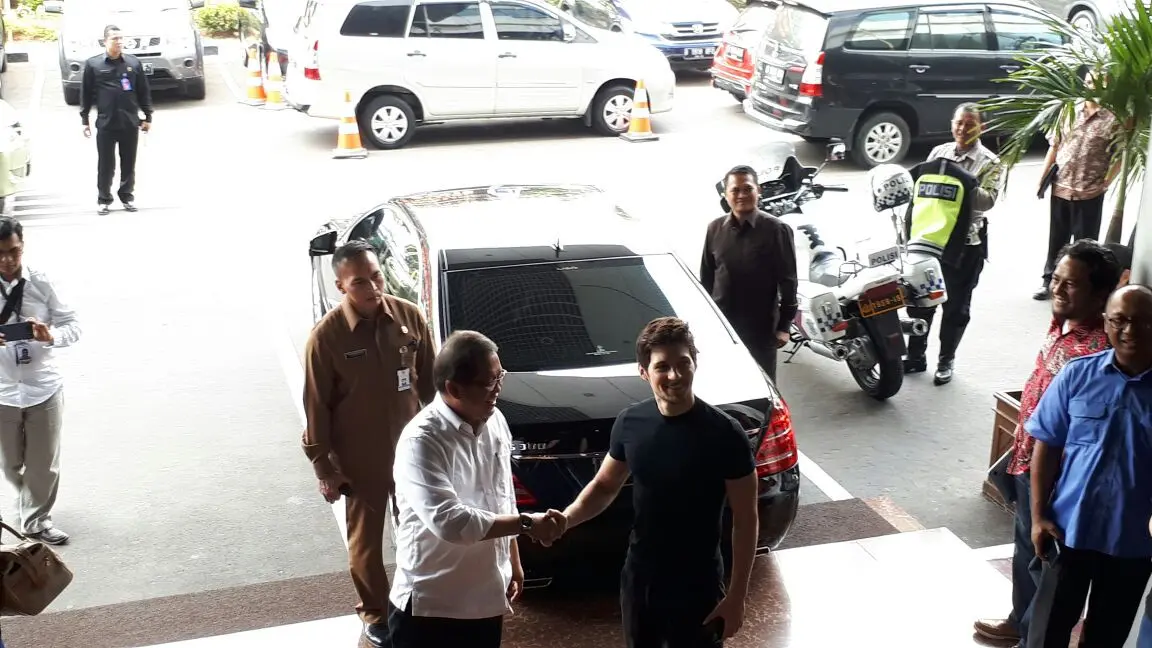 CEO Telegram, Pavel Durov menemui Menteri Komunikasi dan Informatika, Rudiantara di Kantor Kemkominfo, Jakarta, Selasa (1/8/2017). (Liputan6.com/Agustinus M Damar)