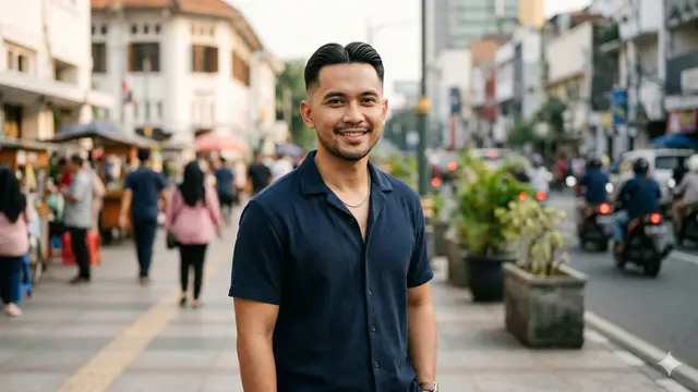 Model Rambut Belah Tengah Pendek Pria (Foto: Gemini AI)