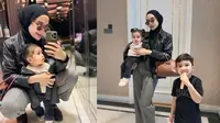 Zaskia Sungkar Tampil Serba Hitam Bareng Anak, Gaya Hijabnya Bikin Curi Perhatian