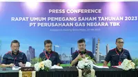 Konfrensi pers RUPST PT Perusahaan Gas Negara Tbk (PGAS) atau PGN, Selasa (30/5/2023). (Foto: Liputan6.com/Elga N)