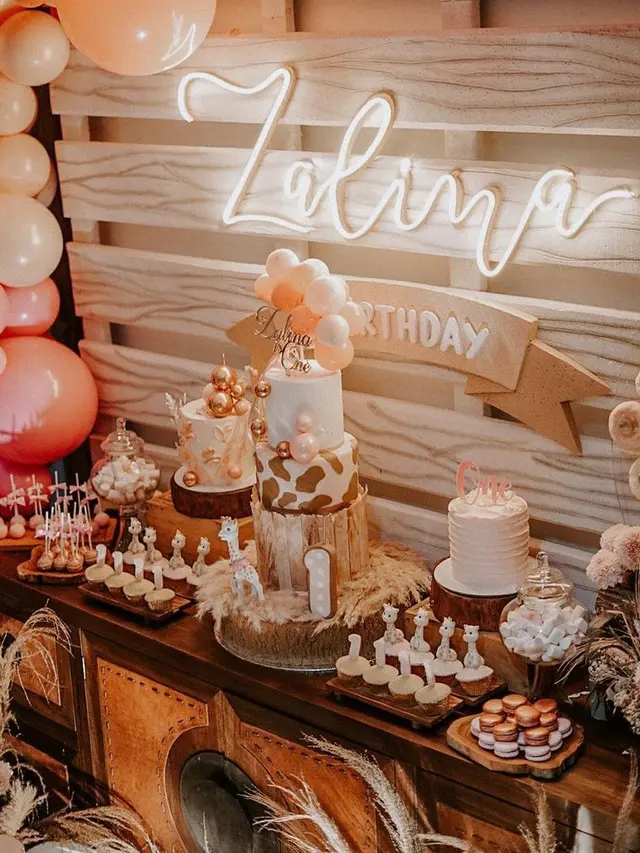6 Momen Ulang Tahun ke-1 Anak Raisa, Dekorasinya Lucu dengan Tema Jerapah