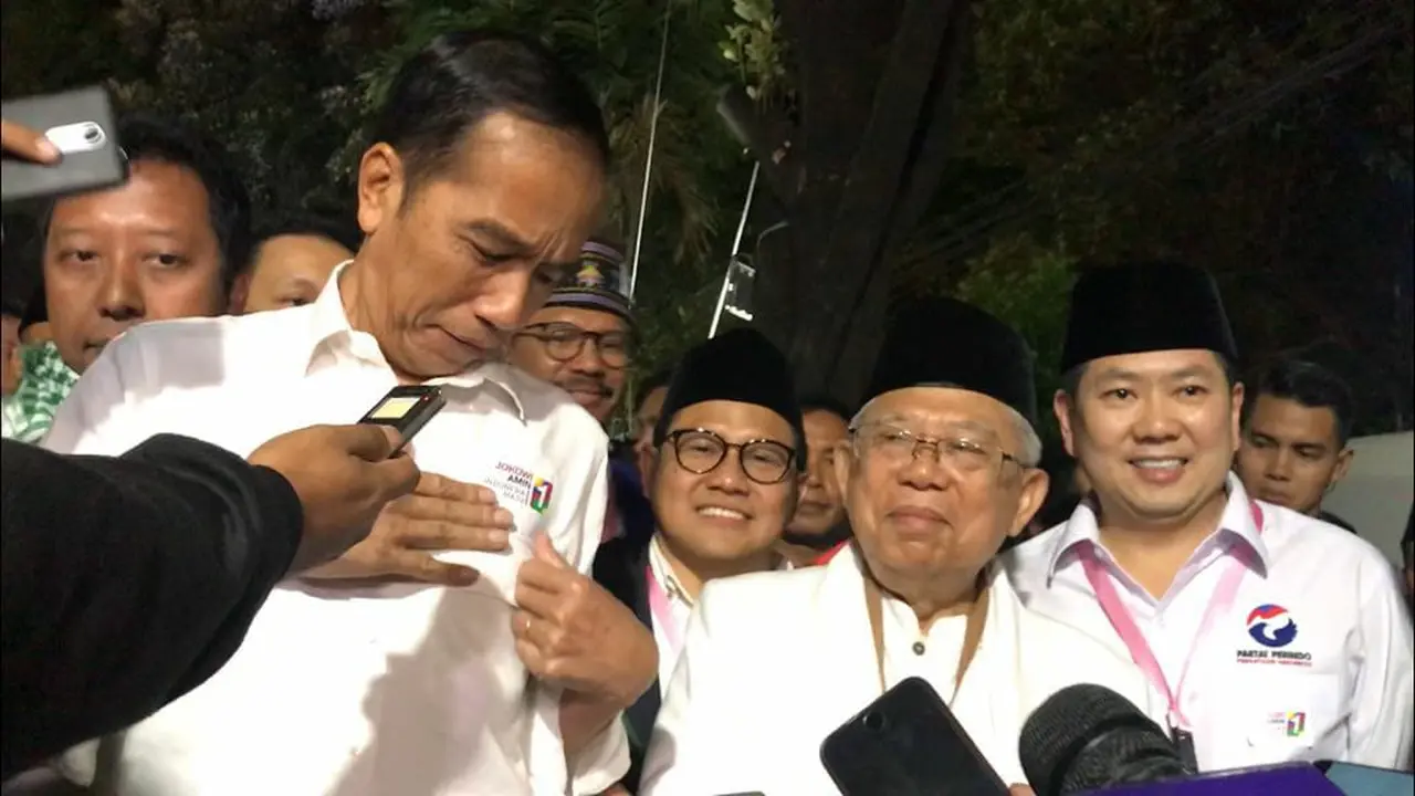 Pasanan Capres dan Cawapres Jokowi-Ma'ruf Amin mendapat nomor urut 1 di Pilpres 2019
