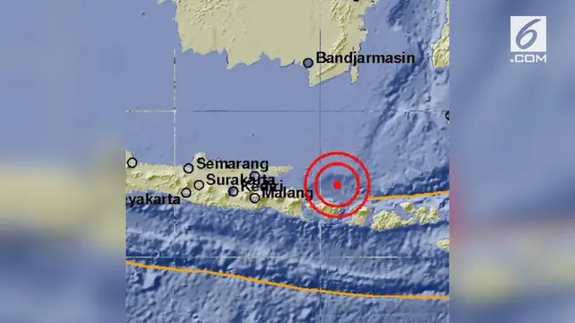 Getaran gempa bumi terasa di Bali. Gempa tersebut berkekuatan 5,8 skala Richter (SR).