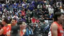 Kemenangan Jakarta Bhayangkara Presisi juga memupus harapan Jakarta Lavani Allo Bank Electric untuk mencetak hattrick di ajang Proliga. (Liputan6.com/Helmi Fithriansyah)