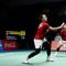 Ganda putri Indonesia Febriana Dwipuji Kusuma/Meilysa Trias Puspitasari mengandaskan unggulan dua asal Malaysia Go Pei Kee/Teoh Mei Xing pada perempat final cabang bulu tangkis nomor perorangan SEA Games 2025 di Thamasat Rangsit Gymnasium 4, Jumat (12/12). (foto: PBSI)