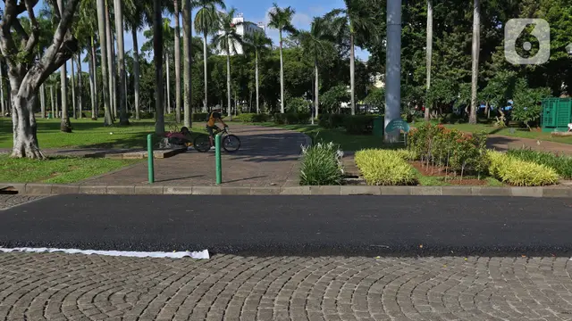 Penampakan Aspal Uji Coba Lintasan Formula E di Monas