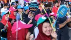 Peserta kampanye cegah stunting membawa tulisan saat berjalan di kawasan Bundaran Hotel Indonesia, Jakarta, Minggu (16/9). Kampanye ini bertujuan mengurangi penderita stunting di Indonesia. (Liputan6.com/Helmi Fithriansyah)