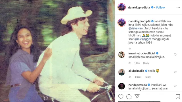 Ria Irawan dan Mick Jagger (Instagram/ rianekkypradipta)
