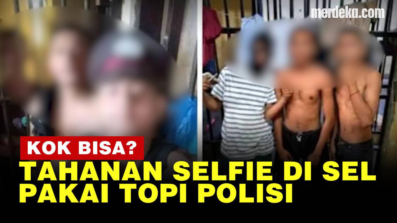 VIDEO: Tahanan Bisa Selfie di Sel Pakai Topi Polisi, HP-nya Darimana?