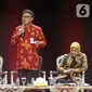 Menpan RB Tjahjo Kumolo menyampaikan paparan saat diskusi panel V Rakornas Indonesia Maju antara Pemerintah Pusat dan Forum Koordinasi Pimpinan Daerah (Forkopimda) di Bogor, Rabu (13/11/2019). Panel V itu membahas penyederhanaan regulasi dan reformasi birokrasi (Liputan6.com/Herman Zakharia)