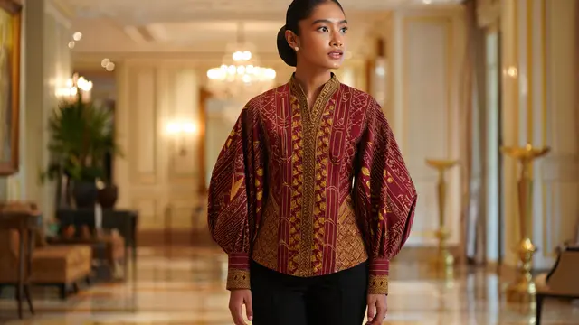 Model Baju Batik Lengan Lebar Anti Gerah