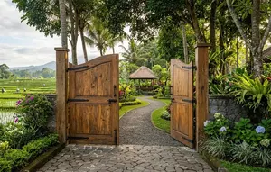 9 Model Pintu Gerbang Kayu untuk Rumah Pedesaan, Inspirasi yang Membuat Tampilan Depan Lebih Hidup