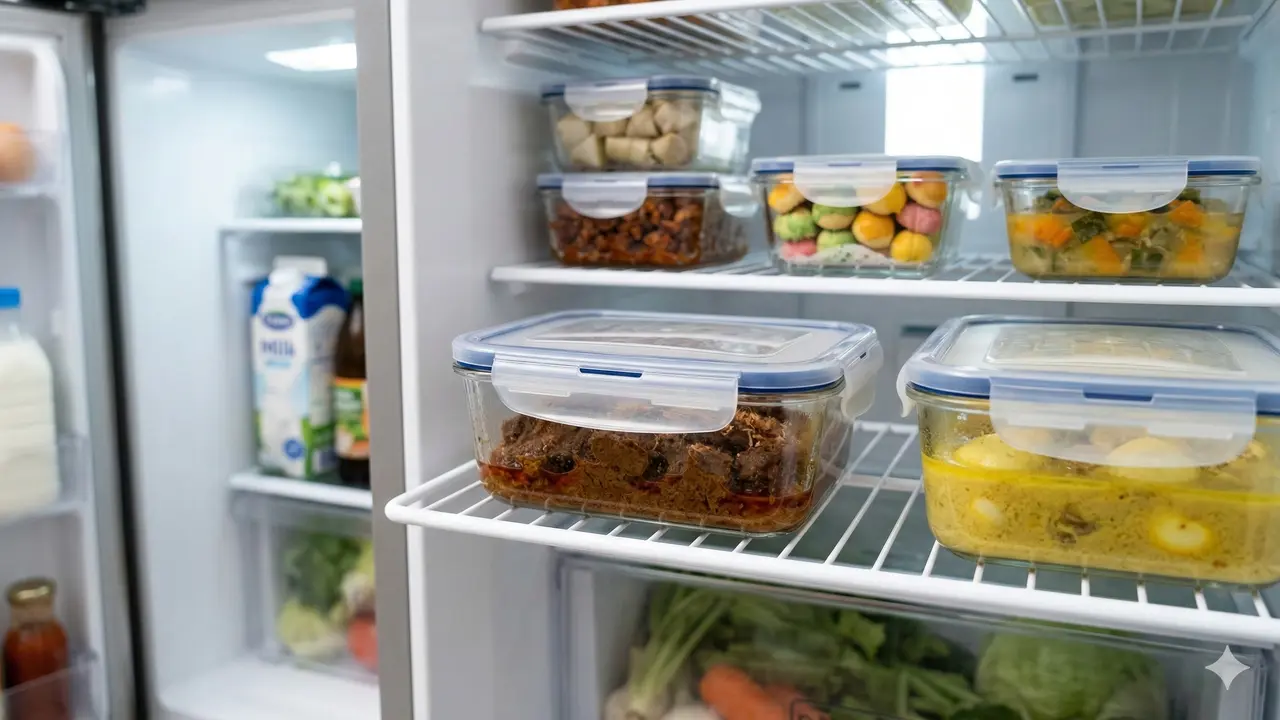 Tips Menyimpan dan Mengolah Sisa Makanan Lebaran (Foto: Gemini AI)