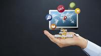 Ilustrasi bisnis online yang mengirimkan barang ke luar negeri/Canva.com.