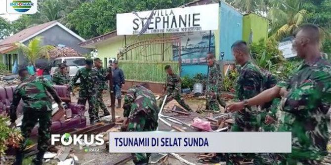 Usai Tsunami, Tim Gabungan Bersihkan Puing di Carita dan Cinangka