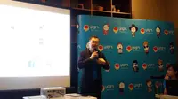 Founder Yogrt Jason Lim mempresentasikan mengenai aplikasi sosial media Yogrt kepada media di Jakarta, Selasa (8/2/2016). Liputan6.com/Agustin Setyo Wardani