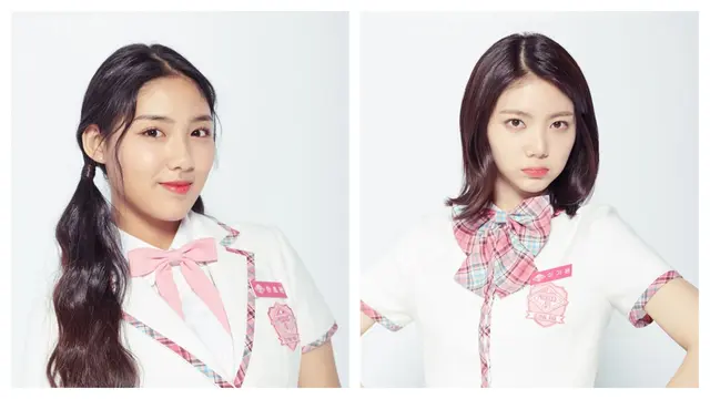 Lee Ga Eun, Han Cho Won.  (Sumber foto: Mnet via Koreaboo)