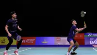 Bagas Maulana/Muhammad Shohibul Fikri berhasil lolos ke final Thailand Open 2023 setelah mengalahkan lawannya dari Korea Selatan, Choi Sol-gyu/Kim Won-ho. (Dok. PBSI)