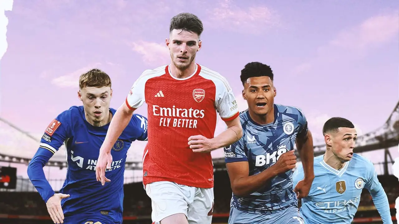 Ilustrasi - Cole Palmer, Declan Rice, Ollie Watkins, Phil Foden