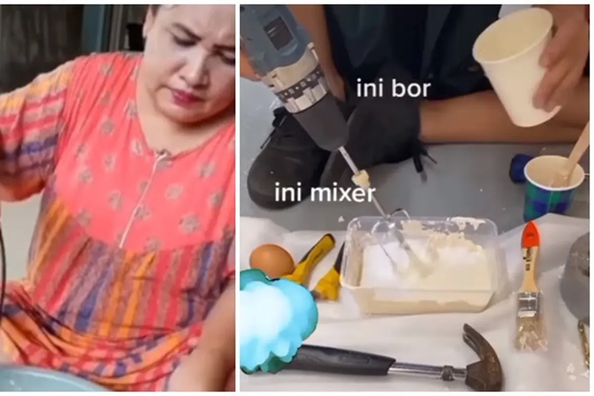 6 Perlengkapan Tukang Bangunan Jadi Alat Masak dan Wadah Makan Ini Kocak