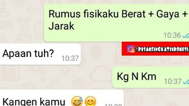 6 Chat ke Gebetan Pakai Rumus Fisika dan Matematika Ini Bikin Mikir