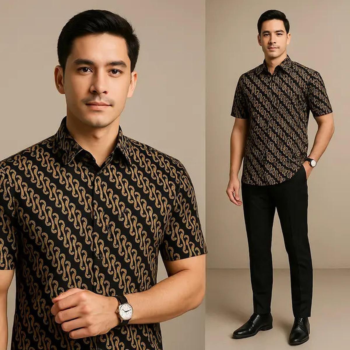10 Model Baju Batik Pria Kombinasi Hitam, Ini Padu Padan yang Bikin Kamu Tampil Keren saat Kondangan