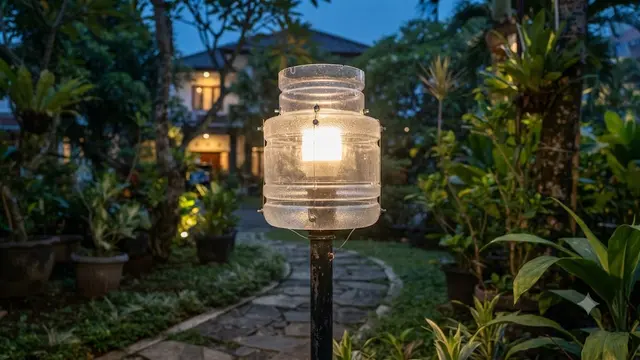 Ide Kap Lampu Jalan dari Galon Bekas