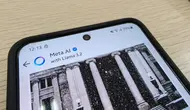 Fitur Meta AI yang kini sudah hadir di aplikasi WhatsApp. (Liputan6.com/Agustinus M. Damar)
