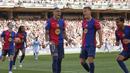 Pemain Barcelona, Raphinha merayakan golnya ke gawang Celta Vigo dalam laga lanjutan Liga Spanyol 2024/2025 di Estadi Olimpic Lluis Companys, Barcelona, Spanyol, Sabtu (19/04/2025). (AP Photo/Joan Monfort)