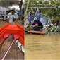 Viral acara pernikahan tetap digelar meski dalam kondisi banjir. (Sumber: TikTok/@devymaulidyaaa)