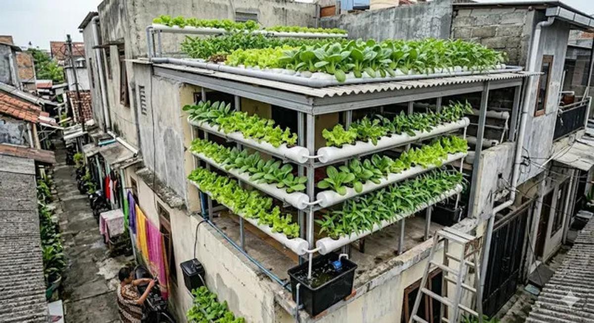 7 Inspirasi Kebun Mini Hidroponik untuk Rumah di Gang Sempit, Hijaukan Lahan Terbatas