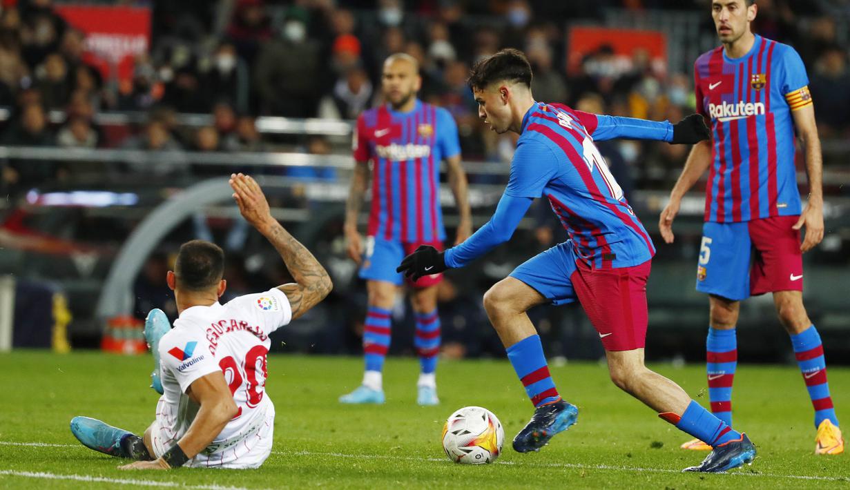 Hasil positif tersebut mendongkrak posisi Barca di klasemen sementara La Liga. Barcelona kini menghuni posisi dua dengan nilai 57, tertinggal 12 poin dari Real Madrid di urutan teratas. (AP/Joan Monfort)