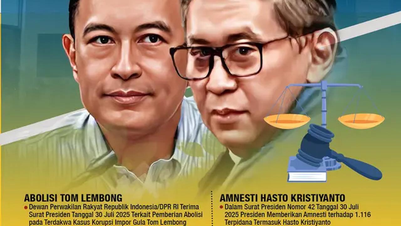 Infografis Abolisi Tom Lembong &amp; Amnesti Hasto Kristiyanto. (Liputan6.com/Abdillah)