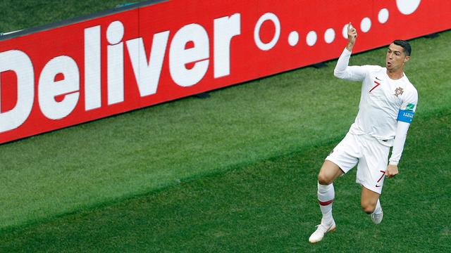 Selebrasi Ronaldo Usai Cetak Gol ke Gawang Maroko