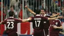 1. Roy Makaay. Striker Bek Bayern Munich asal Belanda ini mencetak gol saat laga berjalan 10,12 detik dalam partai leg kedua babak 16 Besar Liga Champions 2006/07 melawan Real Madrid di Allianz Arena (7/3/2007). Hasil akhir, Bayern Munich menang 2-1 atas Real Madrid. (AFP/John MacDougall)