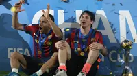 Dani Alves. Kebersamaan keduanya di Barcelona terjadi pada rentang 2008 hingga 2016. Dani Alves pernah berkata kalau Lionel Messi adalah rekan dansa terbaiknya dan Alves juga telah menjadi pelayan Messi dengan menyumbang 40 assist. (Foto: AFP/Marwan Naamani)