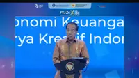 Presiden Joko Widodo (Jokowi) dalam pembukaan Karya Kreatif Indonesia (KKI) dan Festival Ekonomi dan Keuangan Digital (FEKDI) 2024, di Jakarta, Kamis (1/8/2024). (Foto:Liputan6.com/Tira Santia)