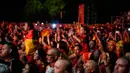 Spanyol berpesta merayakan gelar juara Piala Dunia Wanita 2023. (AP Photo/Manu Fernandez)