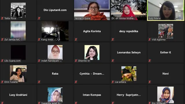 Penyintas sindrom Sjogren Yennel S. Suzia dalam acara temu media secara daring oleh Kalbe pada Kamis (6/8/2020)