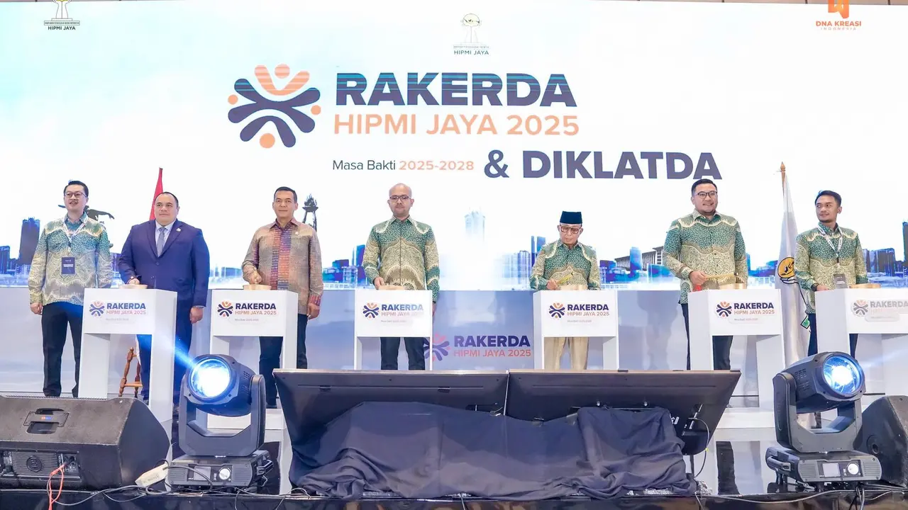 Rapat Kerja Daerah (RAKERDA) HIPMI Jaya 2025 mengusung tema "Aksi Nyata Pengusaha Muda Jakarta Mendorong Kemajuan Daerah Melalui Strategi Terpadu", Jumat (25/7/2025) (Istimewa)