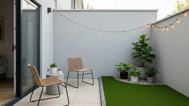 Desain Teras Belakang Minimalis dengan Taman Mini