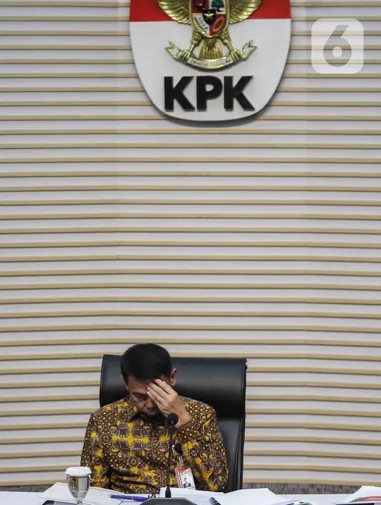 Ketua sementara Komisi Pemberantasan Korupsi (KPK), Nawawi Pomolango di sela-sela memberikan paparan terkait 'Kinerja KPK 2023' di Gedung Merah Putih KPK, Jakarta, Selasa (16/1/2024). (Liputan6.com/Angga Yuniar)