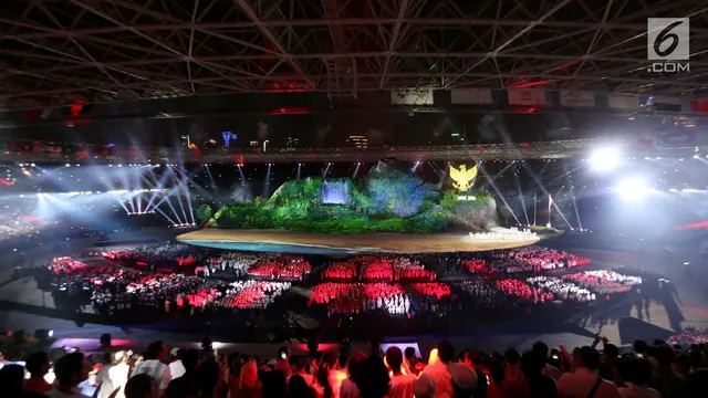Suasana Khidmat Pengibaran Bendera Merah Putih di Pembukaan Asian Games 2018