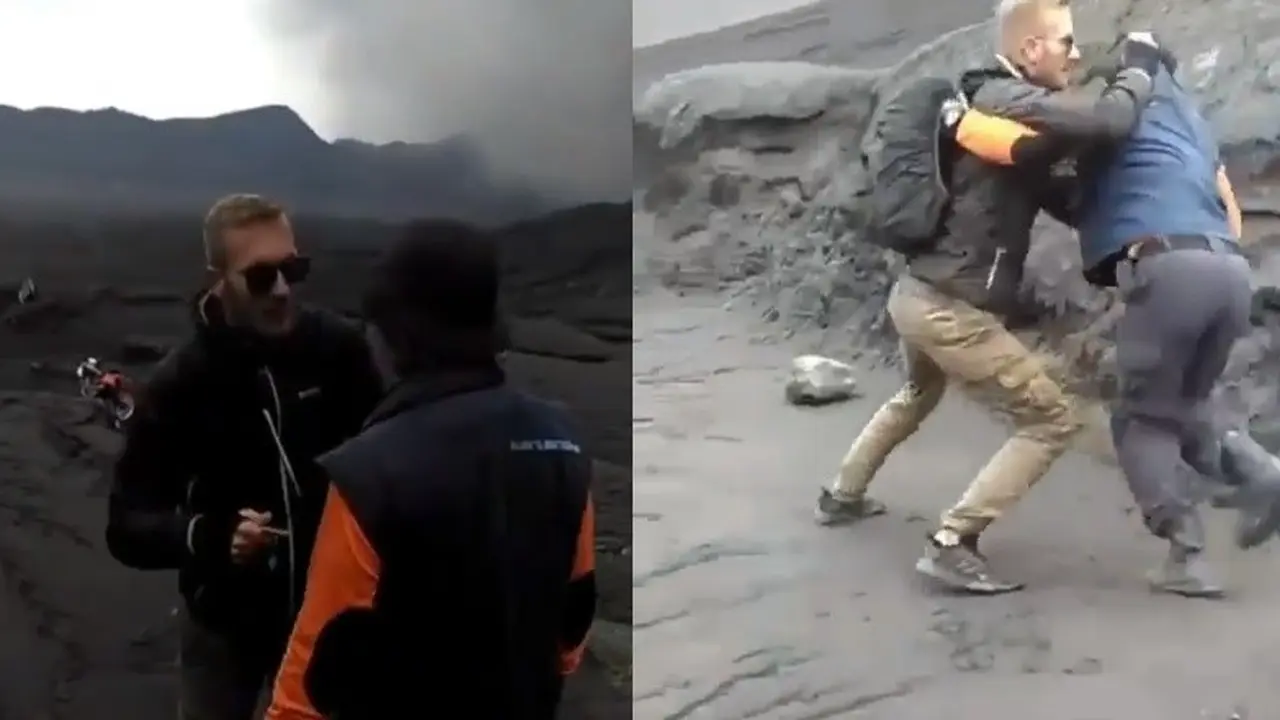 turis paksa dekati kawah Bromo