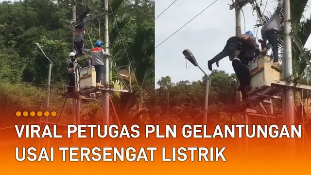 VIDEO: Viral Petugas PLN Gelantungan Usai Tersengat Listrik, Nyaris Tewas